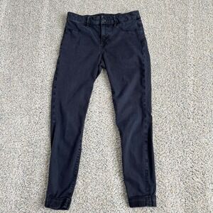 J. Brand Anja Pants Women's 25 Cuffed Skinny Leg Low Rise Black Stretchy Cropped